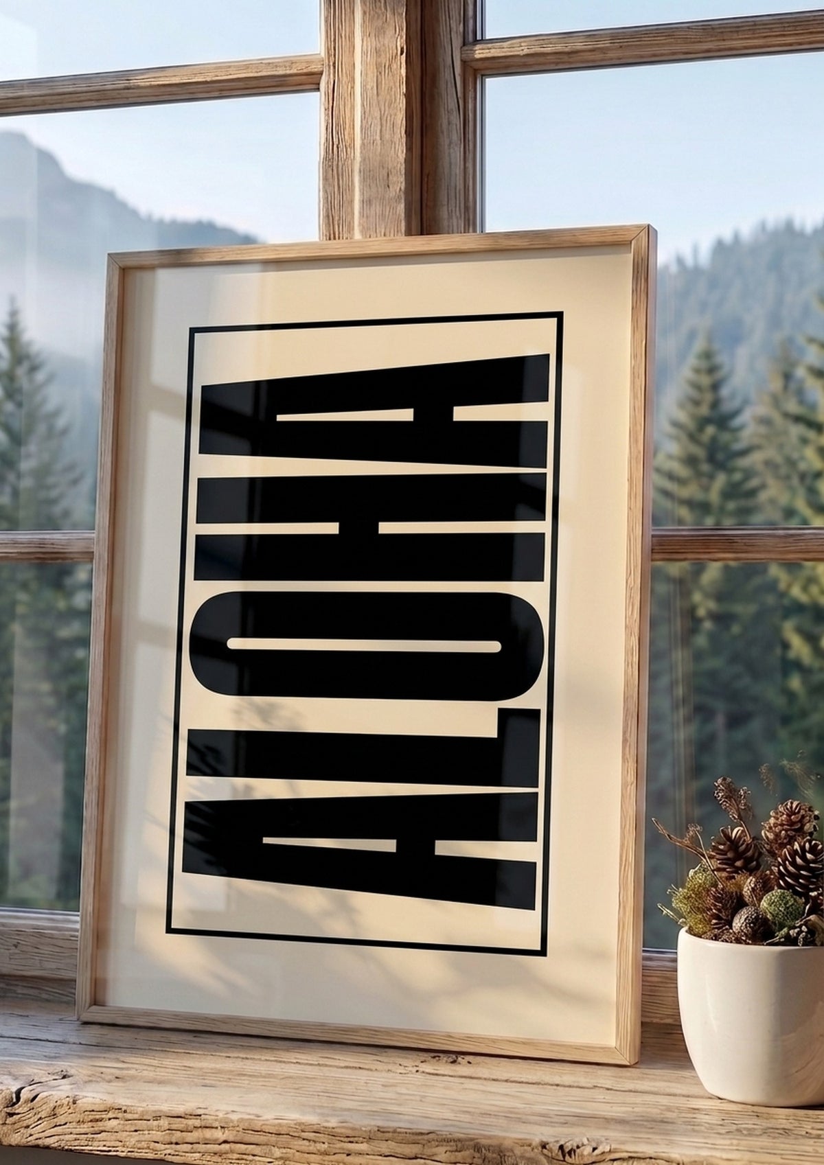 Póster Aloha Abstracto — Ilustración Tipográfica (Ref.0102)