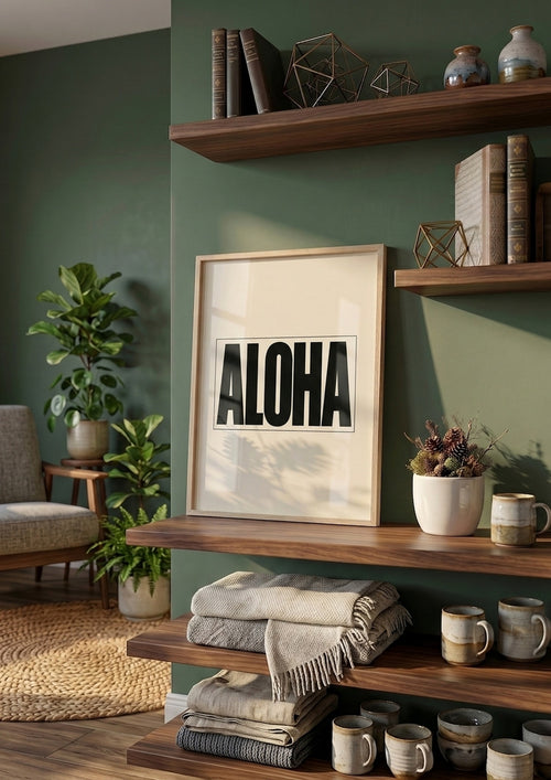 Póster Aloha Enmarcado — Ilustración Tipográfica (Ref.0103)