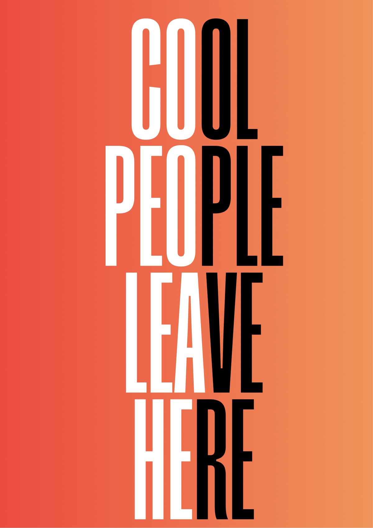 Póster Cool People — Ilustración Tipográfica (Ref.0105)