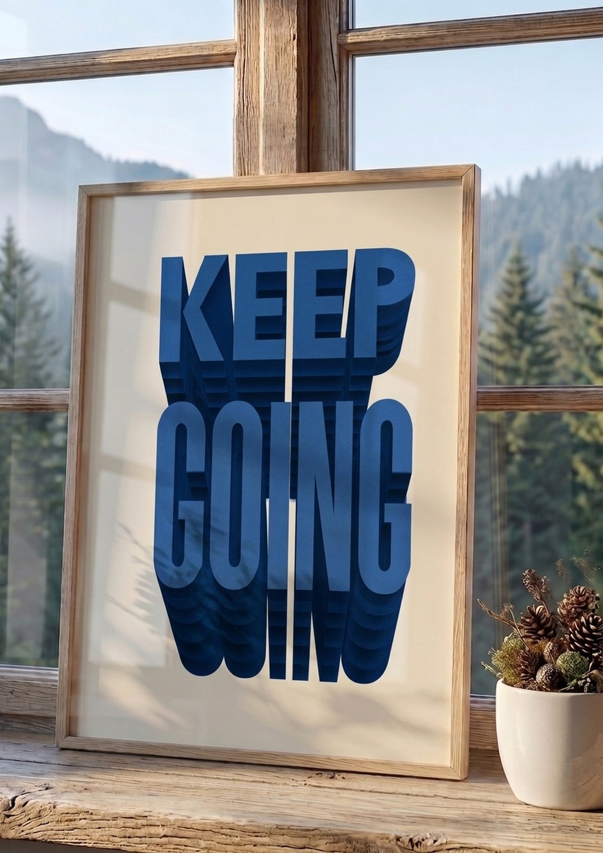 Póster Keep Going — Ilustración Tipográfica 3D (Ref.0108)