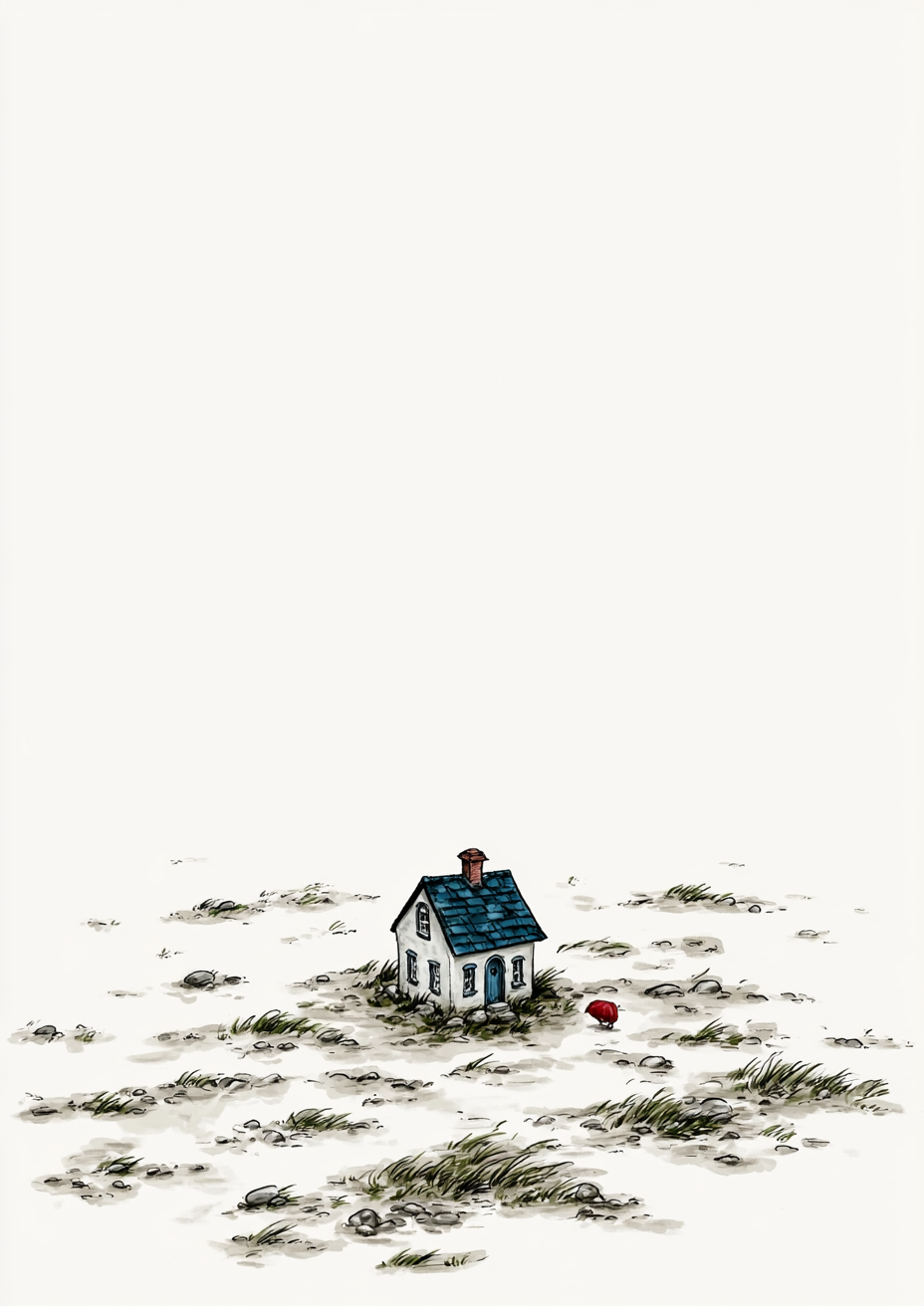 Póster Casita Solitaria — Ilustración Minimalista (Ref.0114)