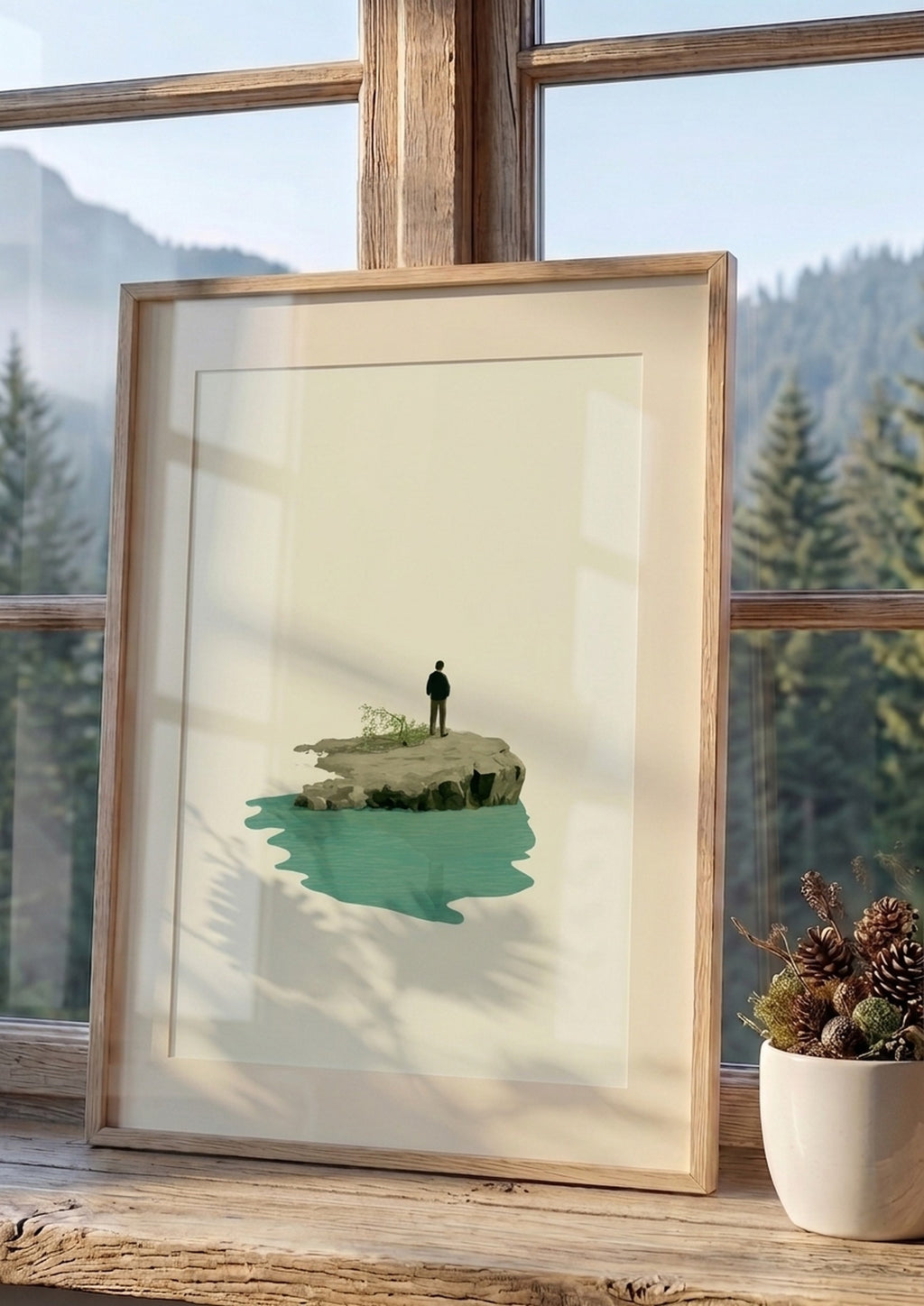 Póster Isla Solitaria — Ilustración Minimalista (Ref.0115)