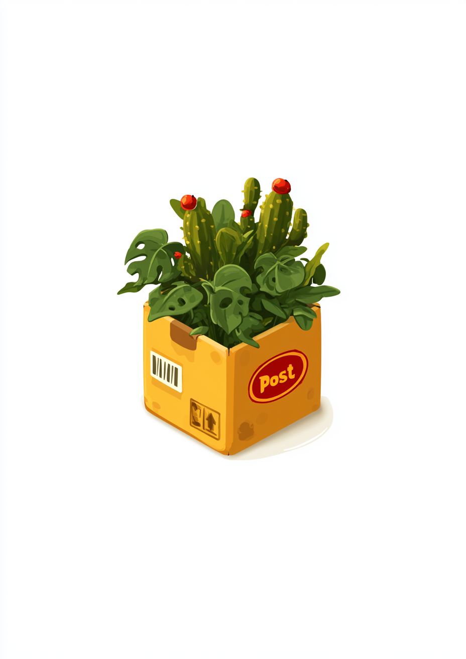 Póster Caja y Planta — Ilustración Botánica (Ref.0123)