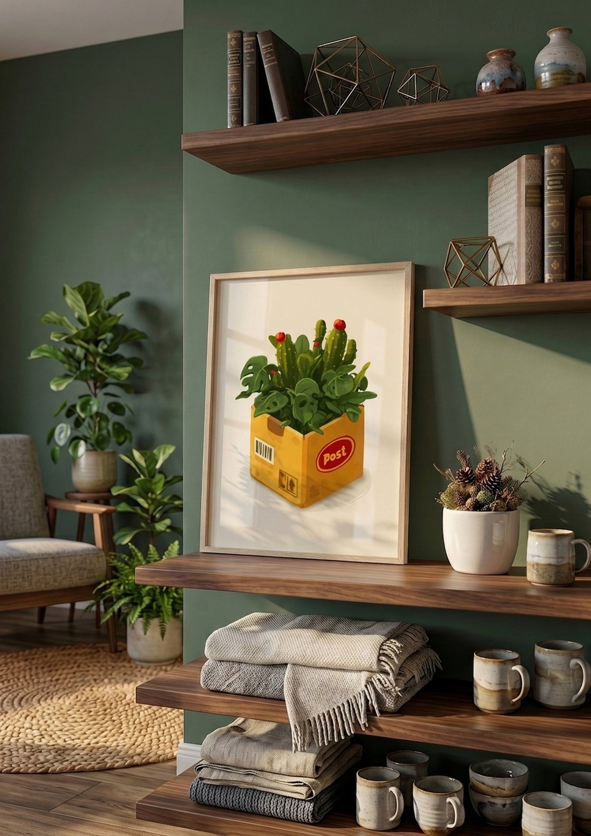 Póster Caja y Planta — Ilustración Botánica (Ref.0123)