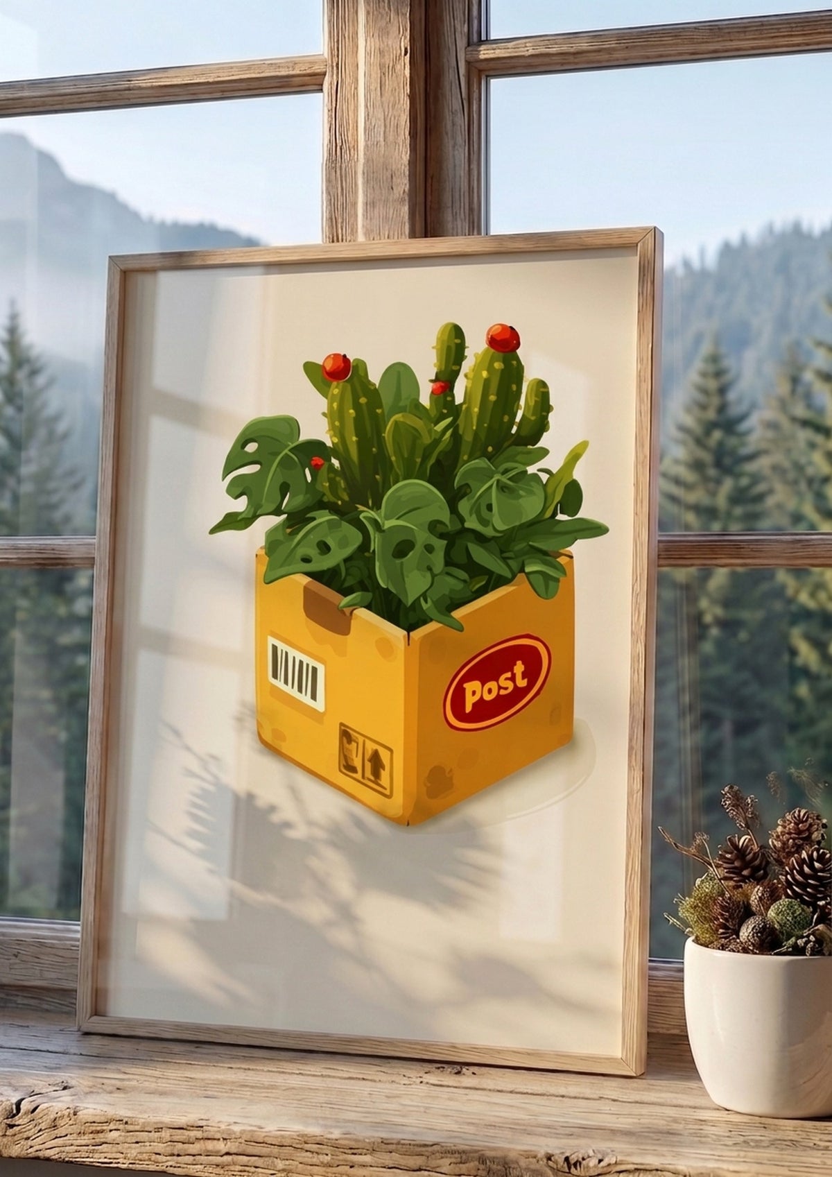 Póster Caja y Planta — Ilustración Botánica (Ref.0123)