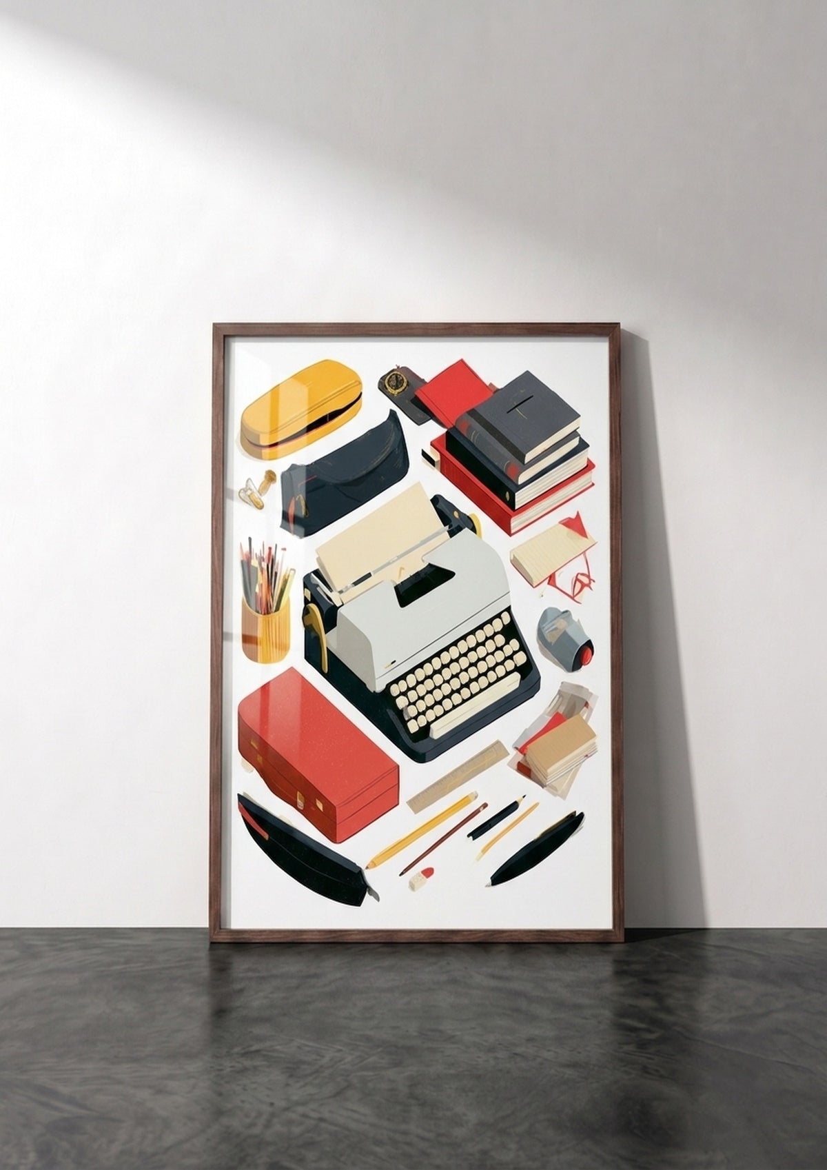 Póster Escritorio Vintage — Ilustración Collage (Ref.0124)
